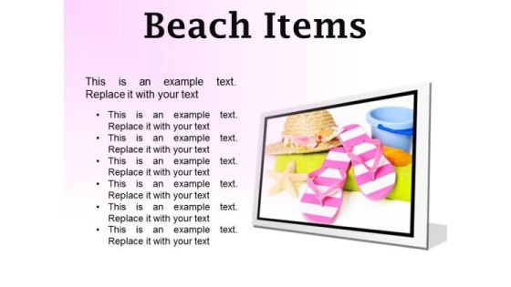 Beach Items Holidays PowerPoint Presentation Slides F Beach Items Holidays PowerPoint Presentation Slides F