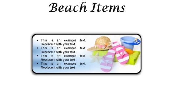 Beach Items Holidays PowerPoint Presentation Slides R Beach Items Holidays PowerPoint Presentation Slides R