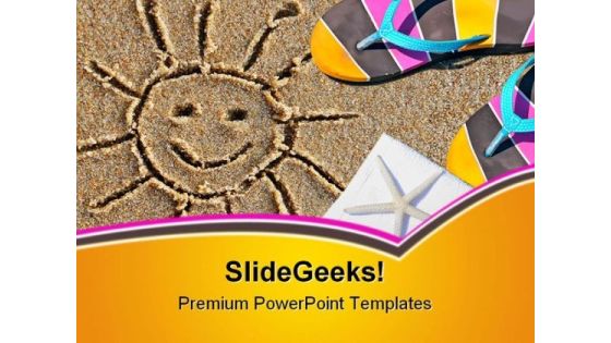 Beach Scene And Sun Holidays PowerPoint Templates And PowerPoint Backgrounds 0511