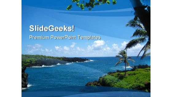 Beach Scenery Beauty PowerPoint Backgrounds And Templates 0111