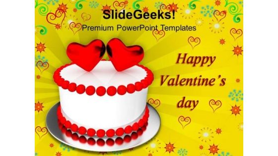 Beautiful Cake With Hearts Valentines Day PowerPoint Templates Ppt Backgrounds For Slides 0213 Beautiful Cake With Hearts Valentines Day PowerPoint Templates Ppt Backgrounds For Slides 0213