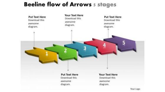 Beeline Flow Of Arrows 5 Stages Chart Slides Free PowerPoint Beeline Flow Of Arrows 5 Stages Chart Slides Free PowerPoint