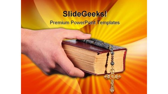 Bible With Cross Religion PowerPoint Themes And PowerPoint Slides 0211 Bible With Cross Religion PowerPoint Themes And PowerPoint Slides 0211