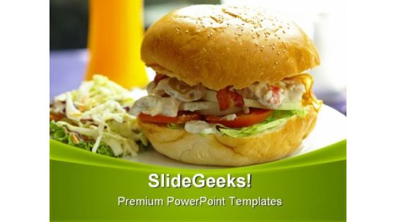 Big Burger Food PowerPoint Templates And PowerPoint Backgrounds 0211