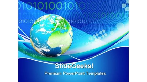 Binary Globe Earth PowerPoint Template 1110 Binary Globe Earth PowerPoint Template 1110