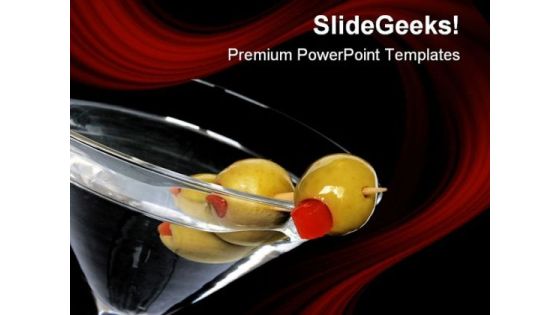 Black Martini Food PowerPoint Templates And PowerPoint Backgrounds 0611