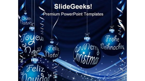 Blue Christmas Abstract PowerPoint Template 1010 Blue Christmas Abstract PowerPoint Template 1010