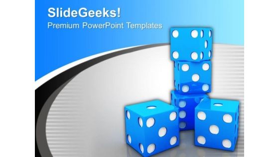 Blue Dices Leisure Game PowerPoint Templates Ppt Backgrounds For Slides 0113 Blue Dices Leisure Game PowerPoint Templates Ppt Backgrounds For Slides 0113