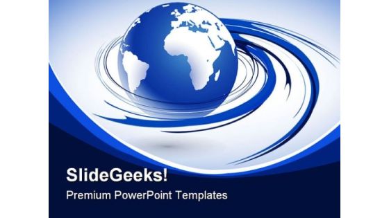 Blue Earth Globe PowerPoint Template 1110 Blue Earth Globe PowerPoint Template 1110