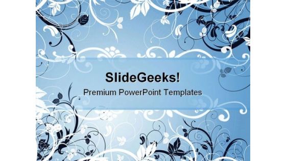 Blue Floral Abstract PowerPoint Background And Template 1210 Blue Floral Abstract PowerPoint Background And Template 1210