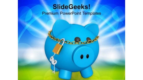 Blue Piggy Bank Investment Security Lock PowerPoint Templates Ppt Backgrounds For Slides 0113 Blue Piggy Bank Investment Security Lock PowerPoint Templates Ppt Backgrounds For Slides 0113