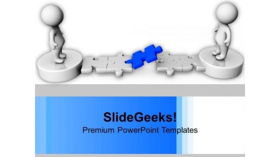 Blue Puzzle And Two Persons Crossing Path PowerPoint Templates Ppt Backgrounds For Slides 1212 Blue Puzzle And Two Persons Crossing Path PowerPoint Templates Ppt Backgrounds For Slides 1212