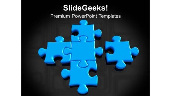 Blue Puzzles Making Solution Teamwork PowerPoint Templates Ppt Backgrounds For Slides 0213