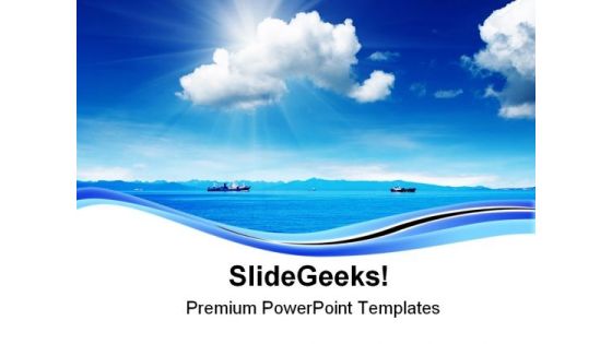 Blue Sky And Ocean Nature PowerPoint Templates And PowerPoint Backgrounds 0611