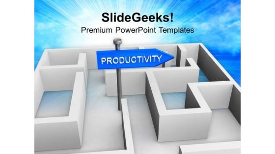 Board Of Productivity In Labyrinth PowerPoint Templates Ppt Backgrounds For Slides 0213