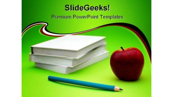 Books And Apple Education PowerPoint Backgrounds And Templates 0111
