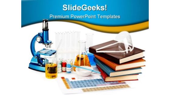 Books Flasks Science PowerPoint Template 0810 Books Flasks Science PowerPoint Template 0810