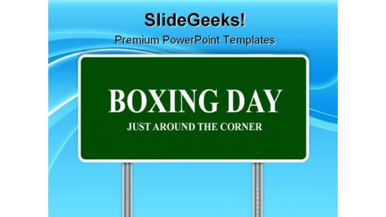 Boxing Day Highway Signpost Game PowerPoint Themes And PowerPoint Slides 0911