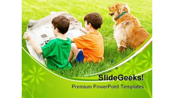 Boys Read Newspaper Children PowerPoint Themes And PowerPoint Slides 0411 Boys Read Newspaper Children PowerPoint Themes And PowerPoint Slides 0411