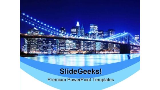 Brooklyn Bridge Beauty PowerPoint Template 1010