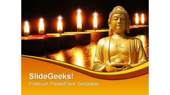 Buddha Statue With Candles Festival PowerPoint Templates And PowerPoint Themes 0812 Buddha Statue With Candles Festival PowerPoint Templates And PowerPoint Themes 0812