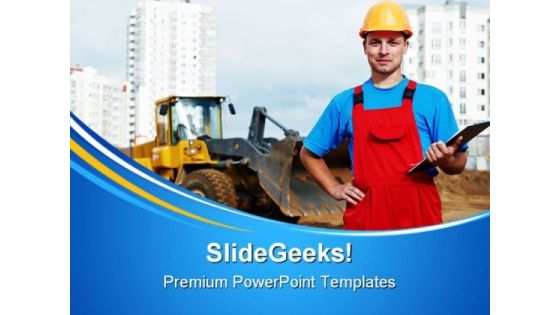 Builder Inspector Construction PowerPoint Templates And PowerPoint Backgrounds 0411