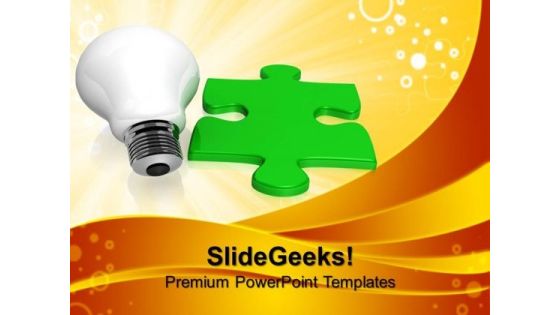 Bulb And Green Puzzle Technology PowerPoint Templates And PowerPoint Themes 1012 Bulb And Green Puzzle Technology PowerPoint Templates And PowerPoint Themes 1012