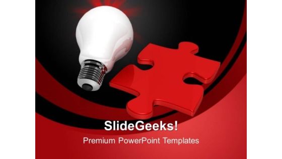 Bulb And Red Puzzle PowerPoint Templates And PowerPoint Themes 0812 Bulb And Red Puzzle PowerPoint Templates And PowerPoint Themes 0812