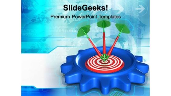 Bulls Eye Darts On Targets PowerPoint Templates And PowerPoint Themes 0612