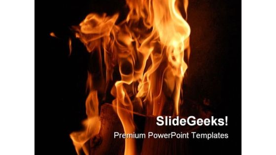 Burning Wood Metaphor PowerPoint Templates And PowerPoint Backgrounds 0411