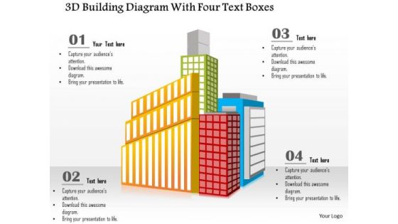 Busines Diagram 3d Building Diagram With Four Text Boxes Presentation Template Busines Diagram 3d Building Diagram With Four Text Boxes Presentation Template