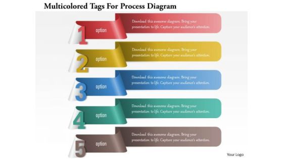 Busines Diagram Multicolored Tags For Process Diagram Presentation Template