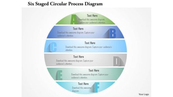 Busines Diagram Six Staged Circular Process Diagram Presentation Template