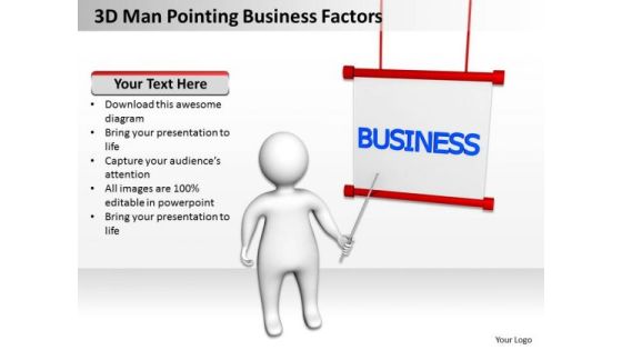 Business Analyst Diagrams 3d Man Pointing PowerPoint Theme Factors Slides Business Analyst Diagrams 3d Man Pointing PowerPoint Theme Factors Slides