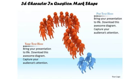 Business And Strategy 3d Character Question Mark Shape Concepts