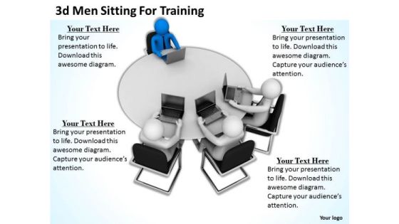 Business And Strategy 3d Men Sitting For Training Concept Statement Business And Strategy 3d Men Sitting For Training Concept Statement