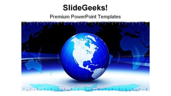 Business Banner Globe PowerPoint Background And Template 1210
