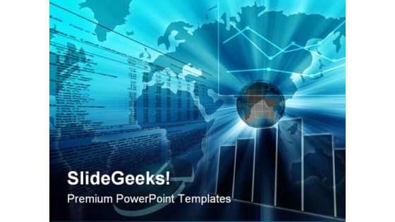 Business Chart Globe PowerPoint Template 1010 Business Chart Globe PowerPoint Template 1010