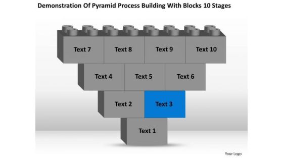 Business Charts Examples Of Pyramid Process Building With Blocks 10 Stages PowerPoint Slides