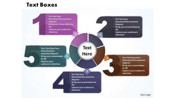 Business Charts PowerPoint Templates Five Text Boxes Connected With Circular Direction Business Charts PowerPoint Templates Five Text Boxes Connected With Circular Direction