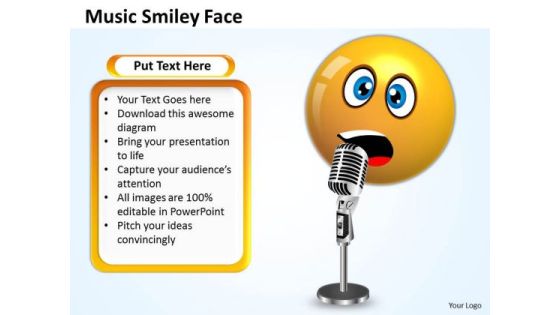 Business Charts PowerPoint Templates Singing Smiley Emoticon With Mike Sales Business Charts PowerPoint Templates Singing Smiley Emoticon With Mike Sales