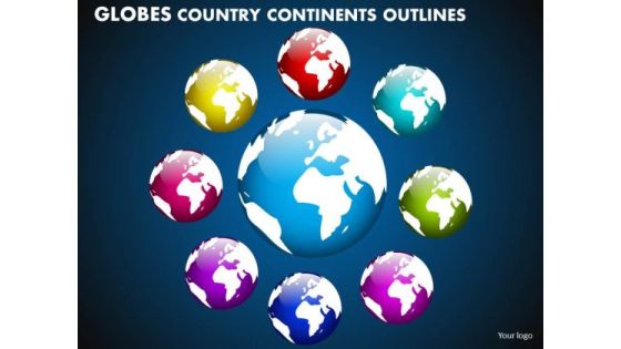 Business Circle Charts PowerPoint Templates Business Globes Country Continents Outlines Ppt Slides