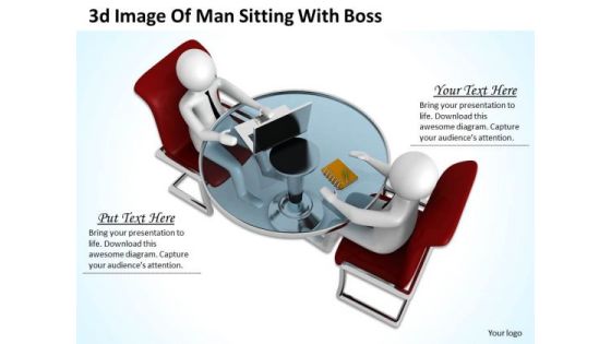Business Concepts 3d Image Of Man Sitting With Boss Character Modeling Business Concepts 3d Image Of Man Sitting With Boss Character Modeling