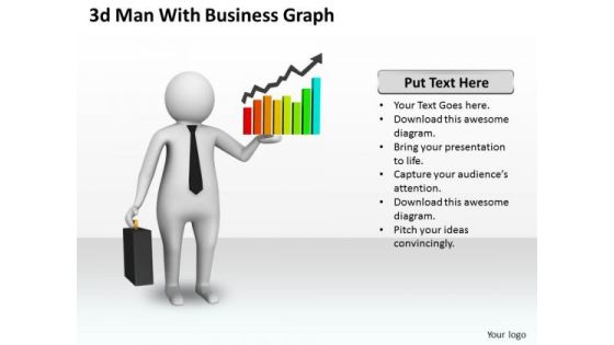 Business Concepts 3d Man With Graph Character Business Concepts 3d Man With Graph Character