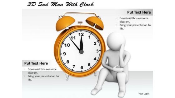 Business Concepts 3d Sad Man With Clock Business Concepts 3d Sad Man With Clock