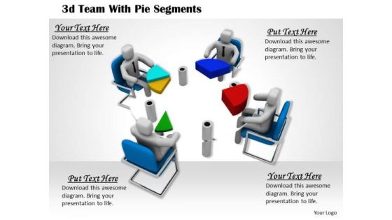 Business Concepts 3d Team With Pie Segments Character Models