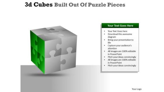 Business Cycle Diagram 3d Cubes Built Out Of Puzzle Pieces Strategy Diagram
