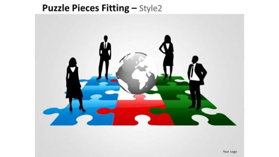 Business Cycle Diagram Strategic Management Puzzle Pieces Fitting Style Business Diagram