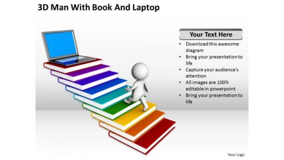 Business Development Process Flowchart 3d Man With Book And Laptop PowerPoint Templates Business Development Process Flowchart 3d Man With Book And Laptop PowerPoint Templates