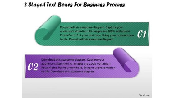 Business Development Strategy 2 Staged Text Boxes For Process Strategic Planning Templates
